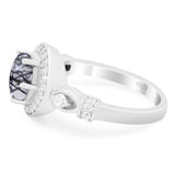 Art Deco Round Natural Stone Wedding Ring