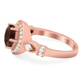 Art Deco Round Natural Stone Wedding Ring