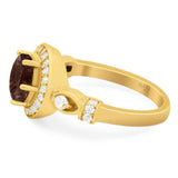 Art Deco Round Natural Stone Wedding Ring