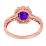 Art Deco Oval Natural Stone Wedding Ring