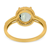 Art Deco Oval Natural Stone Wedding Ring