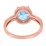 Art Deco Oval Natural Stone Wedding Ring