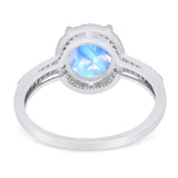 Art Deco Oval Natural Stone Wedding Ring