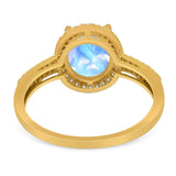 Art Deco Oval Natural Stone Wedding Ring