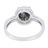 Art Deco Oval Natural Stone Wedding Ring