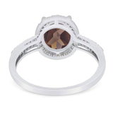 Art Deco Oval Natural Stone Wedding Ring