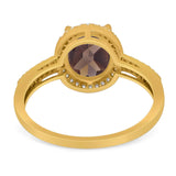 Art Deco Oval Natural Stone Wedding Ring