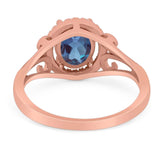 Art Deco Oval Natural Stone Filigree Ring