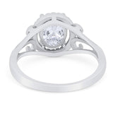 Art Deco Oval Natural Stone Filigree Ring