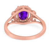 Art Deco Oval Natural Stone Filigree Ring