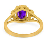 Art Deco Oval Natural Stone Filigree Ring