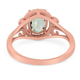 Art Deco Oval Natural Stone Filigree Ring