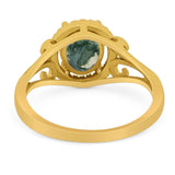 Art Deco Oval Natural Stone Filigree Ring