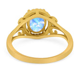 Art Deco Oval Natural Stone Filigree Ring