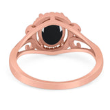 Art Deco Oval Natural Stone Filigree Ring