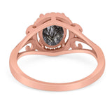 Art Deco Oval Natural Stone Filigree Ring