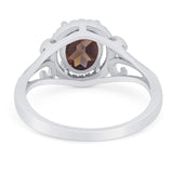 Art Deco Oval Natural Stone Filigree Ring