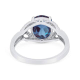 Art Deco Oval Natural Stone Trinity Ring