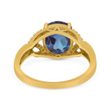 Art Deco Oval Natural Stone Trinity Ring