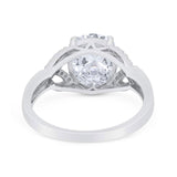 Art Deco Oval Natural Stone Trinity Ring