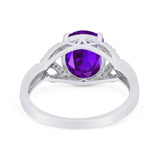 Art Deco Oval Natural Stone Trinity Ring