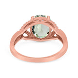 Art Deco Oval Natural Stone Trinity Ring
