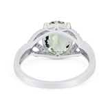Art Deco Oval Natural Stone Trinity Ring