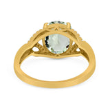 Art Deco Oval Natural Stone Trinity Ring