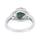 Art Deco Oval Natural Stone Trinity Ring