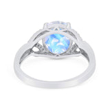 Art Deco Oval Natural Stone Trinity Ring