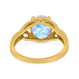 Art Deco Oval Natural Stone Trinity Ring
