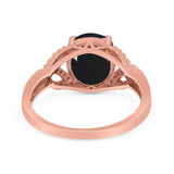 Art Deco Oval Natural Stone Trinity Ring