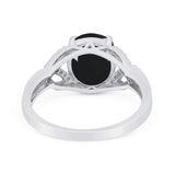 Art Deco Oval Natural Stone Trinity Ring