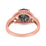 Art Deco Oval Natural Stone Trinity Ring
