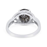 Art Deco Oval Natural Stone Trinity Ring