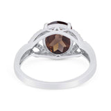 Art Deco Oval Natural Stone Trinity Ring