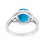 Art Deco Oval Natural Stone Trinity Ring