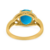 Art Deco Oval Natural Stone Trinity Ring