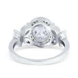 Oval Natural Stone Halo Ring