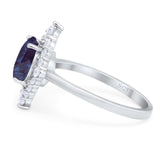 Vintage Style Round Natural Stone Halo Ring