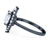 Vintage Style Round Natural Stone Halo Ring