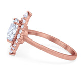 Vintage Style Round Natural Stone Halo Ring