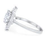 Vintage Style Round Natural Stone Halo Ring