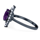 Vintage Style Round Natural Stone Halo Ring