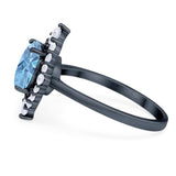 Vintage Style Round Natural Stone Halo Ring