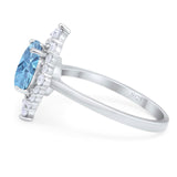 Vintage Style Round Natural Stone Halo Ring