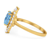 Vintage Style Round Natural Stone Halo Ring