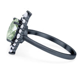 Vintage Style Round Natural Stone Halo Ring