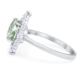 Vintage Style Round Natural Stone Halo Ring