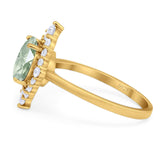 Vintage Style Round Natural Stone Halo Ring